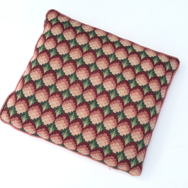 CUSHION, Pink Green Pattern